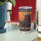 Afro Christmas in Kenya Safari Tumbler Cup Black Santa Riding Cape Buffalo - African Pride
