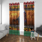 Afro Christmas in Kenya Safari Window Curtain Black Santa Riding Cape Buffalo - African Pride