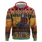 Afro Christmas in Kenya Safari Zip Hoodie Black Santa Riding Cape Buffalo - African Pride
