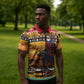 Kenya Safari Christmas Zipper Polo Shirt Black Santa Riding Cape Buffalo - Heri ya Krismasi