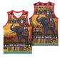 Afro Christmas in Kenya Safari Basketball Jersey Black Santa Riding Elephant - African Pride