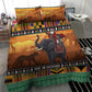 Afro Christmas in Kenya Safari Bedding Set Black Santa Riding Elephant - African Pride