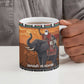 Kenya Safari Christmas Ceramic Mug Black Santa Riding Elephant - Heri ya Krismasi