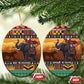 Afro Christmas in Kenya Safari Ceramic Ornament Black Santa Riding Elephant - African Pride