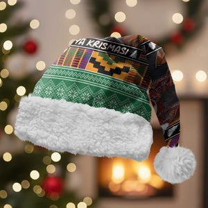 Afro Christmas in Kenya Safari Christmas Santa Hat Black Santa Riding Elephant - African Pride