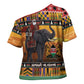 Kenya Safari Christmas Cross Shoulder Shirt Black Santa Riding Elephant - Heri ya Krismasi