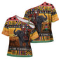 Kenya Safari Christmas Cross Shoulder Shirt Black Santa Riding Elephant - Heri ya Krismasi