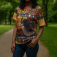 Kenya Safari Christmas Cross Shoulder Shirt Black Santa Riding Elephant - Heri ya Krismasi