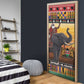 Kenya Safari Christmas Door Cover Black Santa Riding Elephant - Heri ya Krismasi
