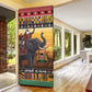 Kenya Safari Christmas Door Cover Black Santa Riding Elephant - Heri ya Krismasi