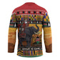 Kenya Safari Christmas Hockey Jersey Black Santa Riding Elephant - Heri ya Krismasi