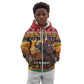 Afro Christmas in Kenya Safari Kid Hoodie Black Santa Riding Elephant - African Pride