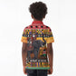 Afro Christmas in Kenya Safari Kid Polo Shirt Black Santa Riding Elephant - African Pride