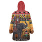 Afro Christmas in Kenya Safari Kid Wearable Blanket Hoodie Black Santa Riding Elephant - African Pride