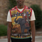 Afro Christmas in Kenya Safari Christmas Knitted V-Neck Vest Black Santa Riding Elephant - African Pride