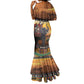 Afro Christmas in Kenya Safari Mermaid Dress Black Santa Riding Elephant - African Pride