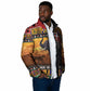 Kenya Safari Christmas Padded Jacket Black Santa Riding Elephant - Heri ya Krismasi