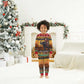 Afro Christmas in Kenya Safari Christmas Pajama Set Black Santa Riding Elephant - African Pride