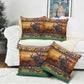 Kenya Safari Christmas Pillow Cover Black Santa Riding Elephant - Heri ya Krismasi