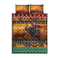 Afro Christmas in Kenya Safari Quilt Bed Set Black Santa Riding Elephant - African Pride