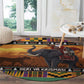 Afro Christmas in Kenya Safari Round Carpet Black Santa Riding Elephant - African Pride