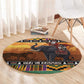 Afro Christmas in Kenya Safari Round Carpet Black Santa Riding Elephant - African Pride