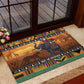 Afro Christmas in Kenya Safari Rubber Doormat Black Santa Riding Elephant - African Pride
