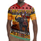 Afro Christmas in Kenya Safari Rugby Jersey Black Santa Riding Elephant - African Pride