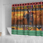 Afro Christmas in Kenya Safari Shower Curtain Black Santa Riding Elephant - African Pride