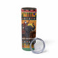 Afro Christmas in Kenya Safari Skinny Tumbler Black Santa Riding Elephant - African Pride