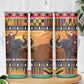 Afro Christmas in Kenya Safari Skinny Tumbler Black Santa Riding Elephant - African Pride