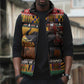 Kenya Safari Christmas Sleeveless Puffer Jacket Black Santa Riding Elephant - Heri ya Krismasi