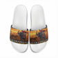 Kenya Safari Christmas Slide Sandals Black Santa Riding Elephant - Heri ya Krismasi