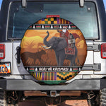 Afro Christmas in Kenya Safari Spare Tire Cover Black Santa Riding Elephant - African Pride