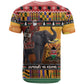 Afro Christmas in Kenya Safari T shirt Black Santa Riding Elephant - African Pride