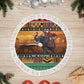 Afro Christmas in Kenya Safari Tree Skirt Black Santa Riding Elephant - African Pride