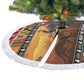 Afro Christmas in Kenya Safari Tree Skirt Black Santa Riding Elephant - African Pride