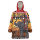 Afro Christmas in Kenya Safari Wearable Blanket Hoodie Black Santa Riding Elephant - African Pride