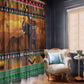 Afro Christmas in Kenya Safari Window Curtain Black Santa Riding Elephant - African Pride