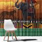 Afro Christmas in Kenya Safari Window Curtain Black Santa Riding Elephant - African Pride
