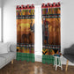 Afro Christmas in Kenya Safari Window Curtain Black Santa Riding Elephant - African Pride