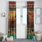Afro Christmas in Kenya Safari Window Curtain Black Santa Riding Elephant - African Pride