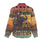 Afro Christmas in Kenya Safari Women Casual Shirt Black Santa Riding Elephant - African Pride