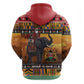 Afro Christmas in Kenya Safari Zip Hoodie Black Santa Riding Elephant - African Pride
