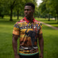 Kenya Safari Christmas Zipper Polo Shirt Black Santa Riding Elephant - Heri ya Krismasi