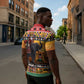 Kenya Safari Christmas Zipper Polo Shirt Black Santa Riding Elephant - Heri ya Krismasi
