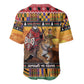 Afro Christmas in Kenya Safari Baseball Jersey Black Santa Riding Leopards - African Pride
