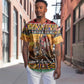 Afro Christmas in Kenya Safari Baseball Jersey Black Santa Riding Leopards - African Pride