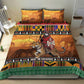 Afro Christmas in Kenya Safari Bedding Set Black Santa Riding Leopards - African Pride