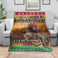 Afro Christmas in Kenya Safari Blanket Black Santa Riding Leopards - African Pride